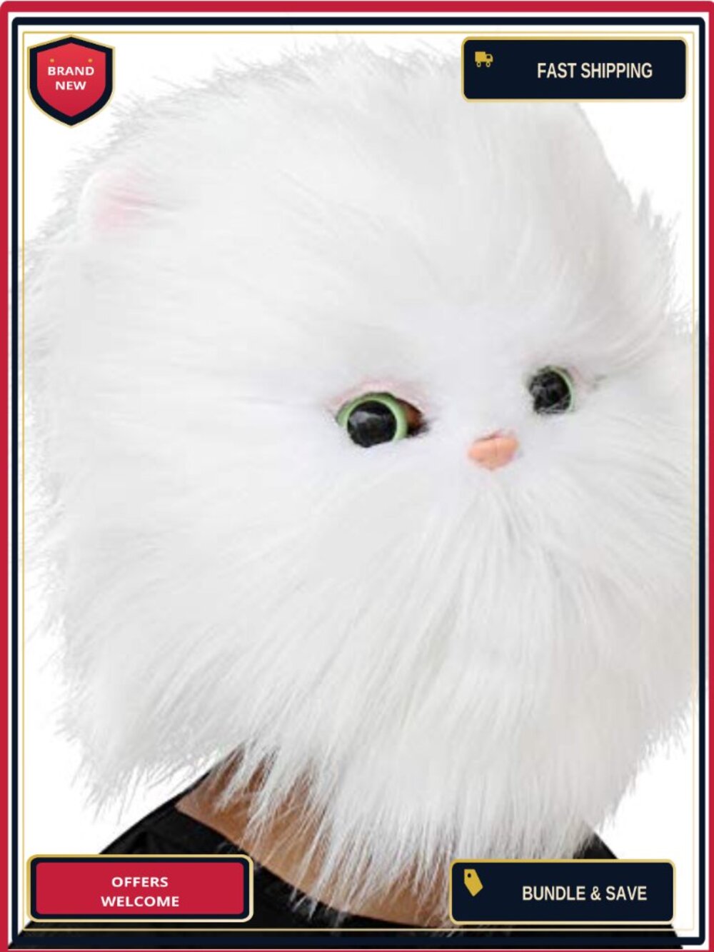 Realistic Persian Cat Full Head Natural Latex Mask Halloween Costume